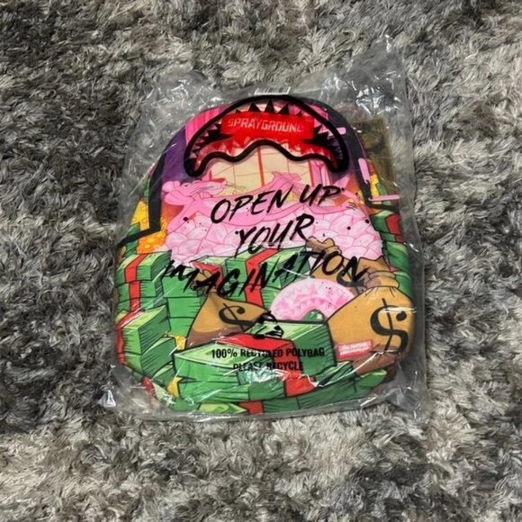 Sprayground Pink Panther Money Stash Limited Edition Adjustable Strap Backpack - Picture 7 of 8